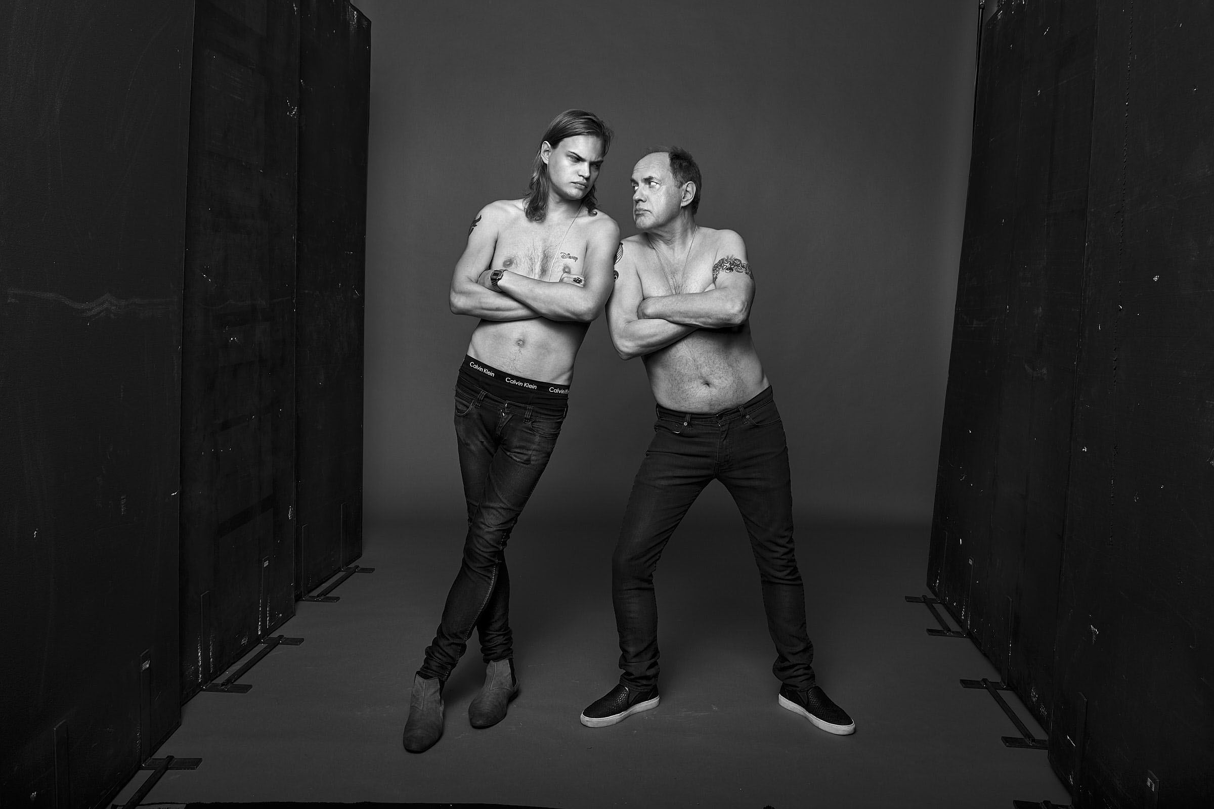 Uwe und Wilson-Gonzalez Ochsenknecht am 17.08.2015 im Studio Kraehahn Berlin